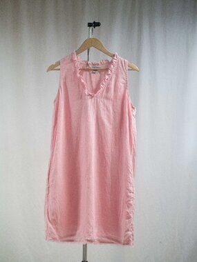 Tommy Bahama Two Palms Ruffle 100% Linen Dress in Light Pink